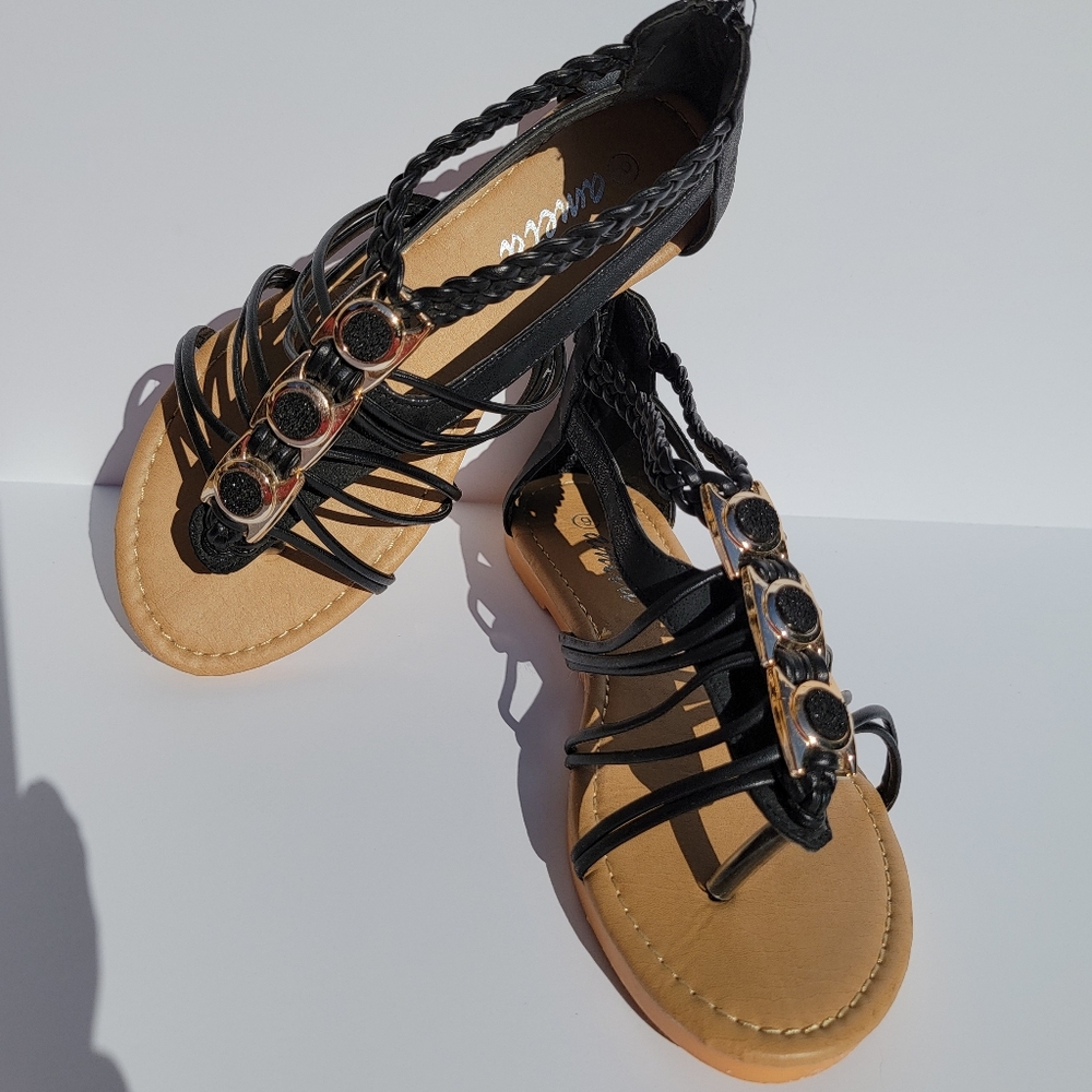 Ameta black sandals size 6